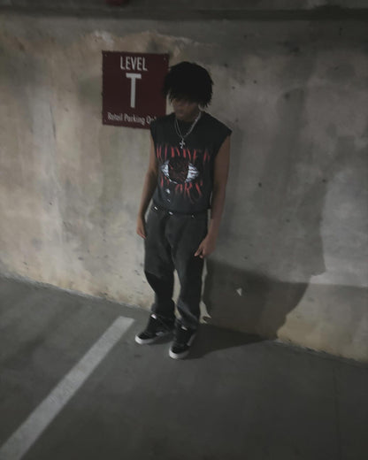 Black 'HIDDEN TEARS' Sleeveless Tee